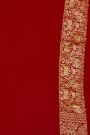 Banarasi Silk Teal Blue Saree With Zari Buttas Body And Contrast Florals And Leaves With Animals Border