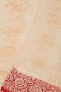 Banarasi Kaddi Georgette Off White Saree With Florals And Pichwai Cows Body