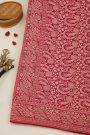 Banarasi Kaddi Georgette Red Saree With Florals And Animals Body