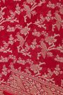 Banarasi Kaddi Georgette Red Saree With Florals And Animals Body