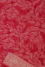 Banarasi Kaddi Georgette Red Saree With Geometric Shapes Body