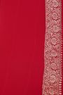 Banarasi Kaddi Georgette Red Saree With Geometric Shapes Body