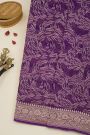 Banarasi Kaddi Georgette Purple Saree With Geometric Shapes Body