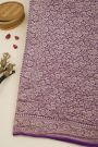 Banarasi Kaddi Georgette Purple Saree With Geometric Shapes Body