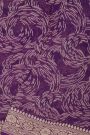 Banarasi Kaddi Georgette Purple Saree With Geometric Shapes Body