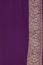 Banarasi Kaddi Georgette Purple Saree With Geometric Shapes Body