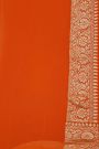 Banarasi Kaddi Georgette Orange Saree With Geometric Shapes Body