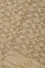 Banarasi Kaddi Georgette Beige Saree With Florals And Animals Body