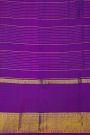 Kancheepuram Silk Blue Saree With Florals And Peacocks In Zari Checks