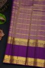 Kancheepuram Silk Brown Saree With Florals In Zari Checks Body Gap Border