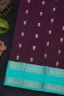 Kancheepuram Silk Wine Saree With Florals And Leaves In Zari Body Gap Border