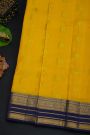 Kancheepuram Silk Yellow Saree With Florals And Leaves In Zari