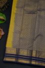 Kancheepuram Silk Yellow Saree With Florals And Leaves In Zari