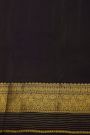 Kancheepuram Silk Yellow Saree With Florals And Leaves In Zari Body Contrast Border