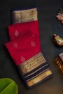 Kancheepuram Silk Pink Saree With Florals And Leaves In Zari