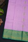 Kancheepuram Silk Lavender Saree With Florals And leaves In Zari