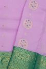 Kancheepuram Silk Lavender Saree With Florals And leaves In Zari