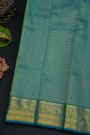 Kancheepuram Silk Mehendi Green Saree With Checks Design Peacocks Border