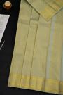 Kancheepuram Silk Off White Dhoti With Zari Buttis Border