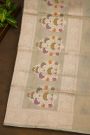 Banarasi Silk Elaichi Green Saree With Meenakari Florals Body