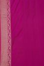 Banarasi Silk Purple Saree With Florals And Leaves Body And Self Florals And Leaves Jaal Border