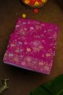 Banarasi Silk Jamdani Weaving Dark Pink Saree With Florals And Leaves Body And Self Florals And Leaves Border