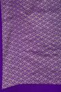 Banarasi Silk Purple Saree With Florals And Leaves In Zari Body And Self Design Florals And Leaves Jaal Border