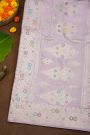 Banarasi Silk Light Lavender Saree With Florals With Leaves Jaal Body And Self Florals And Leaves Jaal Border