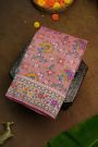 Banarasi Silk Rose Pink Saree With Florals And Leaves Body And Self Florals And Leaves Jaal Border