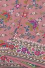 Banarasi Silk Rose Pink Saree With Florals And Leaves Body And Self Florals And Leaves Jaal Border
