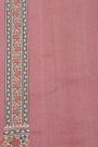 Banarasi Silk Rose Pink Saree With Florals And Leaves Body And Self Florals And Leaves Jaal Border