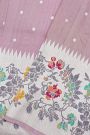 Banarasi Silk Lilac Saree With Buttis Body And Self Florals And Leaves Border