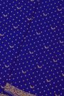 Banarasi Kaddi Georgette Blue Saree With Florals And Birds In Zari Border