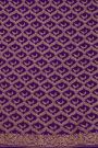 Banarasi Kaddi Georgette Purple Saree With Florals And Birds In Zari Border