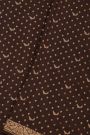 Banarasi Kaddi Georgette Dark Brown Saree With Florals And Birds In Zari Border
