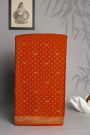 Banarasi Kaddi Georgette Orange Saree With Florals And Birds In Zari Border