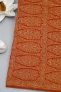 Banarasi Kaddi Georgette Orange Saree With Florals And Birds In Zari Border