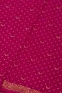 Banarasi Kaddi Georgette Magenta Saree With Florals And Birds In Zari Border