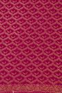 Banarasi Kaddi Georgette Magenta Saree With Florals And Birds In Zari Border