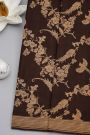 Banarasi Kaddi Georgette Dark Brown Saree With Zari Lines Border