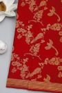 Banarasi Kaddi Georgette Red Saree With Zari Lines Border