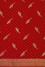 Banarasi Kaddi Georgette Red Saree With Zari Lines Border