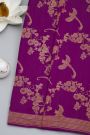 Banarasi Kaddi Georgette Purple Saree With Zari Lines Border