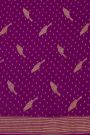 Banarasi Kaddi Georgette Purple Saree With Zari Lines Border