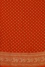 Banarasi Kaddi Georgette Orange Saree With Elephants In Zari Border