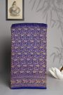 Banarasi Kaddi Georgette Blue Saree With Florals And Elephants In Zari Border