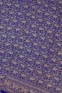 Banarasi Kaddi Georgette Blue Saree With Florals And Elephants In Zari Border