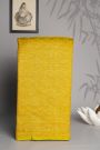 Banarasi Kaddi Georgette Yellow Saree With Florals And Elephants In Zari Border