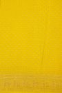 Banarasi Kaddi Georgette Yellow Saree With Florals And Elephants In Zari Border