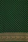 Banarasi Kaddi Georgette Bottle Green Saree With Florals And Elephants In Zari Border